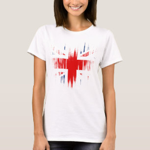 Brittisk flagg Grunge Design Dam Vit T Shirt