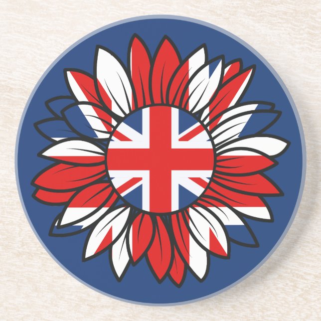 Brittisk flagg solros design coaster  underlägg (Framsidan)