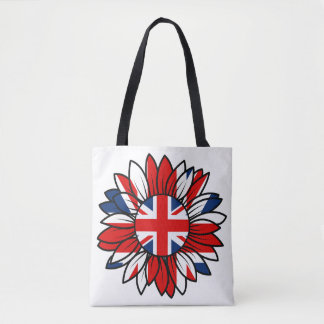 Brittisk flagg solros design dam tygkasse