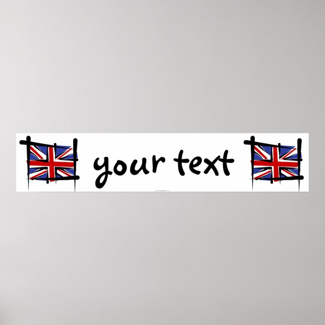 Brittisk Flagga Banner Poster (Framsidan)