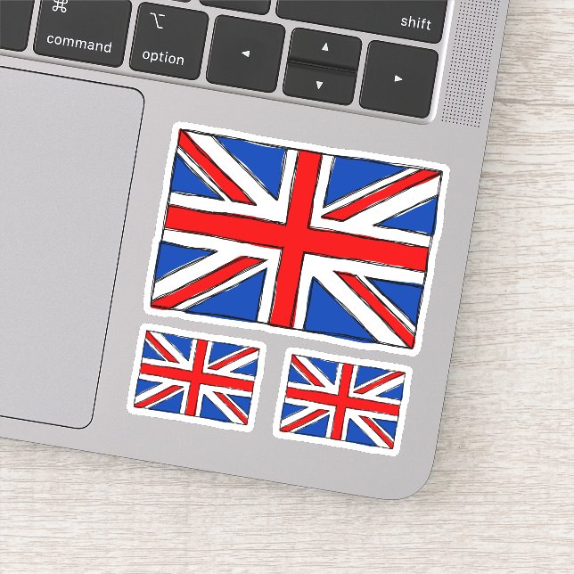 Brittisk flagga doodle teckning-dekal klistermärken (Detalj)