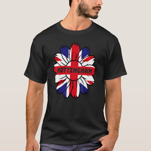 Brittisk flagga England Storbritannien Solros Nott T Shirt (Framsida)