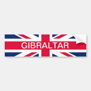 Brittisk flagga & Gibraltar textbildekal Bildekal