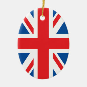 Brittisk flagga julgransprydnad keramik