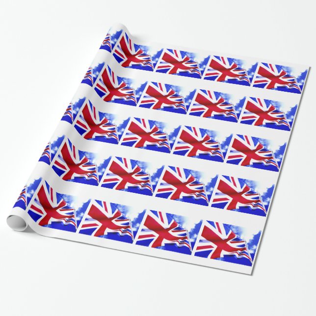 BRITTISK FLAGGA PRESENTPAPPER (Utrullad)