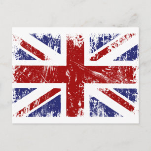 Brittisk Flagga Punk Grunge Vykort
