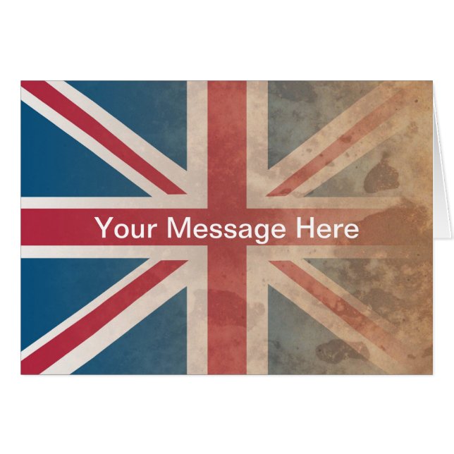 Brittisk flagga, (UK, Storbritannien eller Hälsningskort (Framsidan Horizontal)