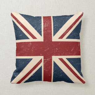 Brittisk flaggadekorativ kudde för bekymrad
