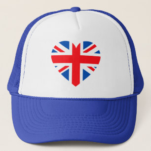 Brittisk flaggahjärta Storbritannien för UK Keps
