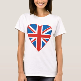 Brittisk flaggahjärta tee shirt