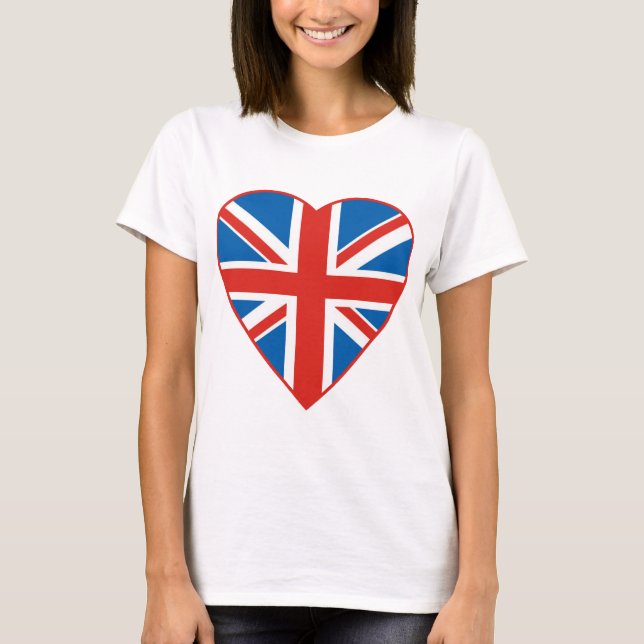 Brittisk flaggahjärta tee shirt (Framsida)