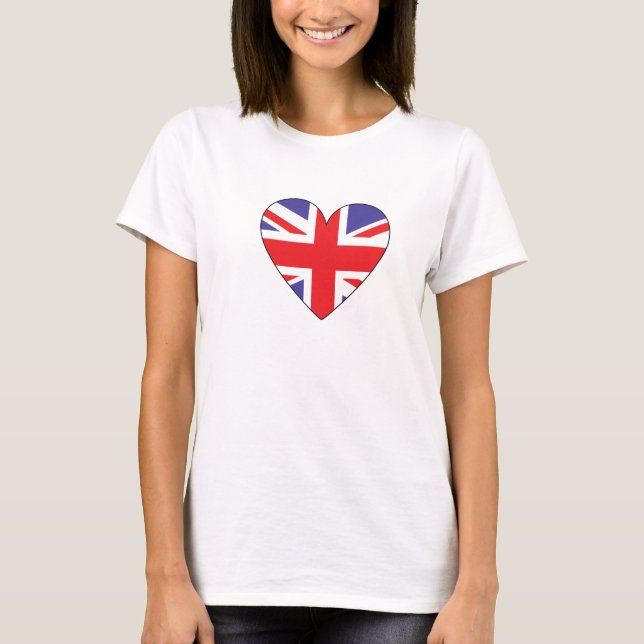 Brittisk flaggahjärta tee shirt (Framsida)