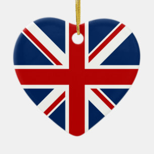 Brittisk flaggajulprydnad julgransprydnad keramik