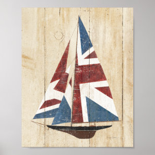 Brittisk flaggasegelbåt poster