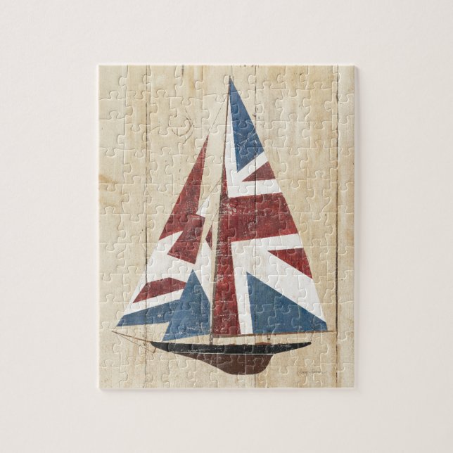 Brittisk flaggasegelbåt pussel (Vertikal)