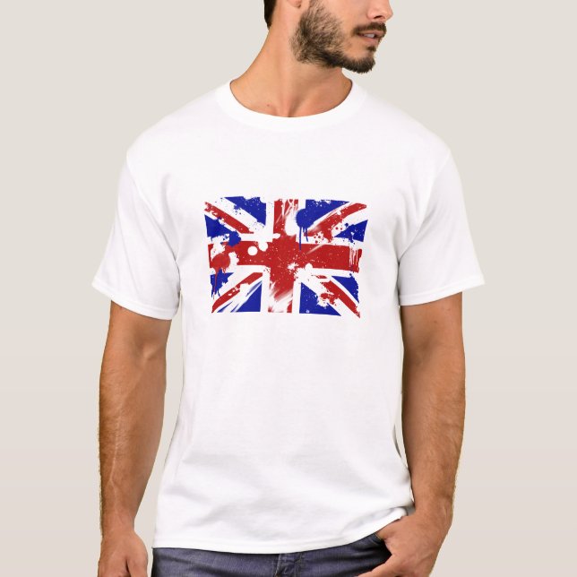 Brittisk flaggaSplatter Tee (Framsida)