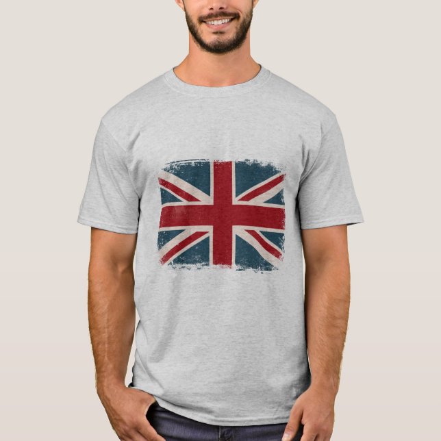 BRITTISK FLAGGAT-TRÖJA FÖR BEKYMRAD FACKLIG JACK TEE SHIRT (Framsida)
