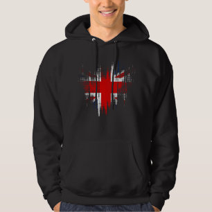 Brittisk flagggrunge Distressed Design Herr Hoodie