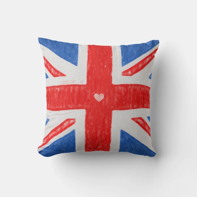 Brittisk flaggig fyrkantig kudde (Framsida)