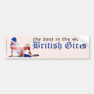 Brittisk flickaSilhouetteflagga Bildekal