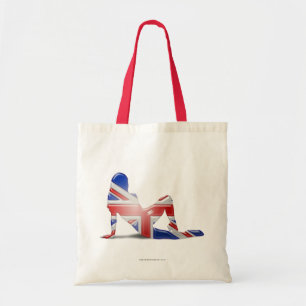 Brittisk flickaSilhouetteflagga Tygkasse