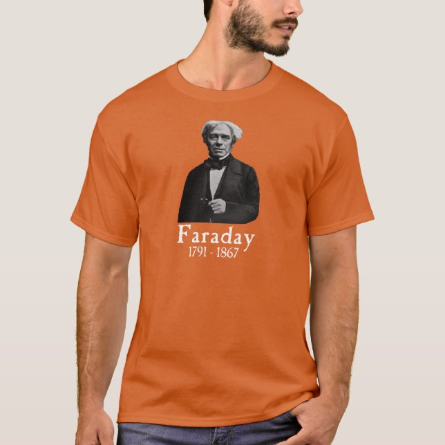 Brittisk forskare Michael Faraday Tee Shirt (Framsida)
