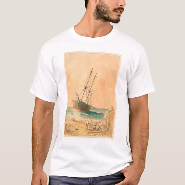 Brittisk frakt "satte på land Viscata" (0533A) T Shirt (Framsida)
