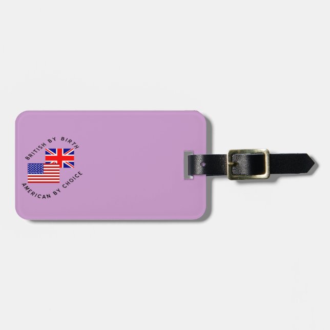 Brittisk från födseln Amerikan genom val Svart tex Bagagebricka (Horisontell Framsida)