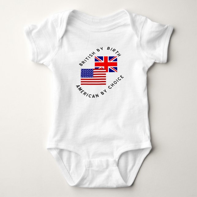 Brittisk från födseln Amerikan genom val Svart tex T Shirt (Framsida)