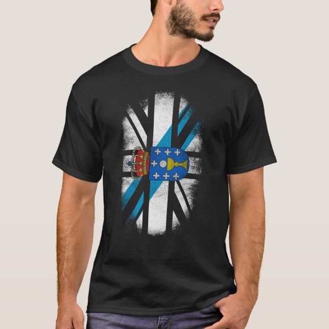 Brittisk Galicianflagga - Galicia och UK-pride T Shirt (Framsida)