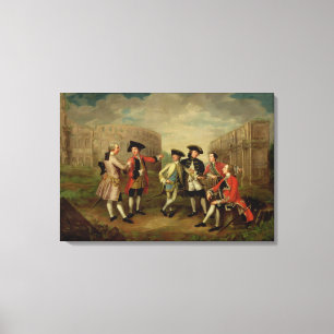 Brittisk gentleman i Rome, c.1750 (olja på kanfas Canvastryck