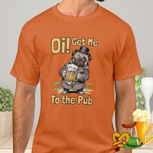 Brittisk gentleman Pug London Pub Hund älskare UK T Shirt