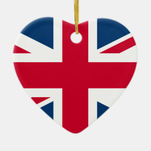 Brittisk hjärtaprydnad julgransprydnad keramik
