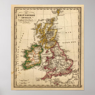 Brittisk Isleskarta Poster