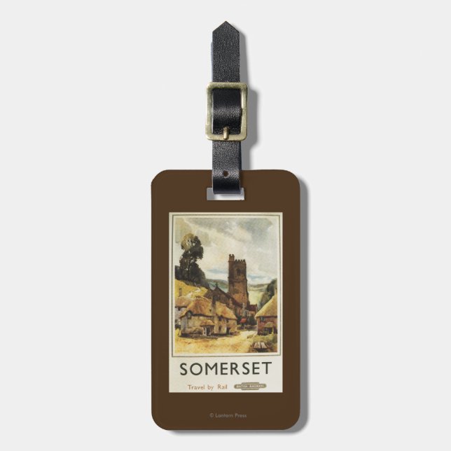 Brittisk järnväg affisch för historisk byplats bagagebricka (Vertikal Framsida)