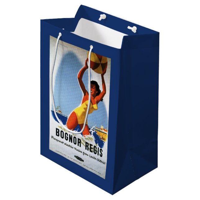 Brittisk järnvägflicka och Beachball affisch (Framsidan Vinklad)