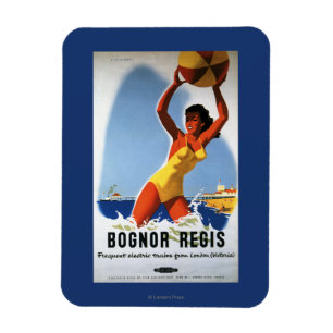 Brittisk järnvägflicka och Beachball affisch Magnet