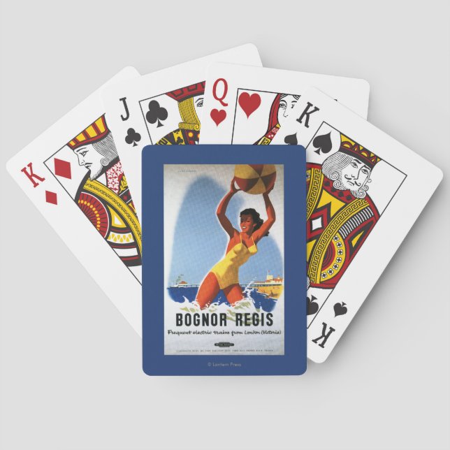 Brittisk järnvägflicka och Beachball affisch Spelkort (Baksidan)