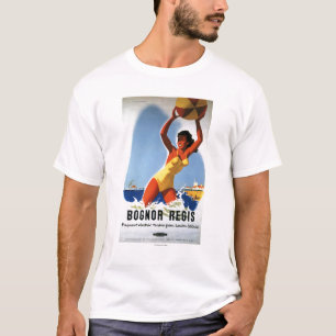 Brittisk järnvägflicka och Beachball affisch Tee Shirt