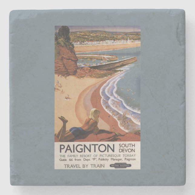 Brittisk järnvägflicka som tittar över en klippa underlägg sten (Framsidan)