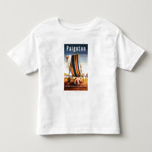 Brittisk järnvägstrandstol och bollaffisch t-shirt