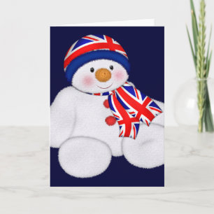 Brittisk jul i Snögubbe Helgkort