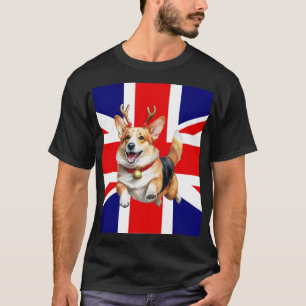 Brittisk julfest med Reindeer Antlers T Shirt