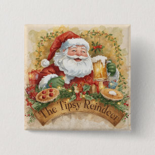 Brittisk julfest Tomte på puben Knapp