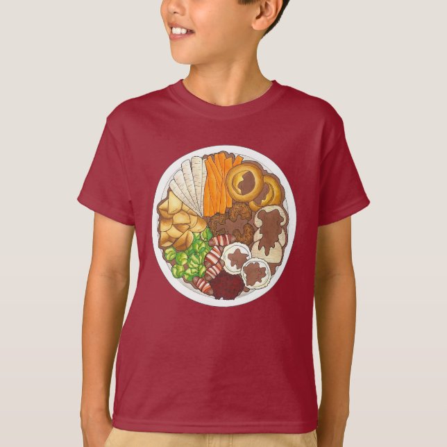 Brittisk julmiddag Turkiet Festive Party T Shirt (Framsida)