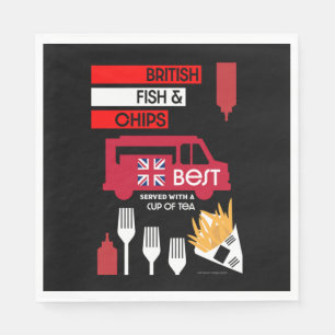 Brittisk klassisk fisk och Chip Pappersservett