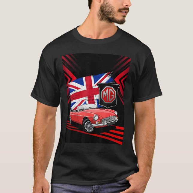 Brittisk klassisk sportbil - MG MGB-konvertibel T Shirt (Framsida)