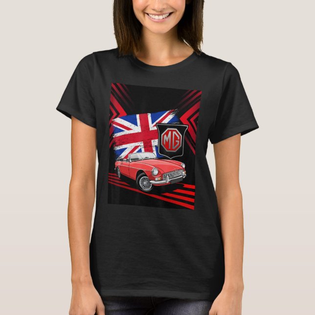 Brittisk klassisk sportbil - MG MGB-konvertibel T Shirt (Framsida)