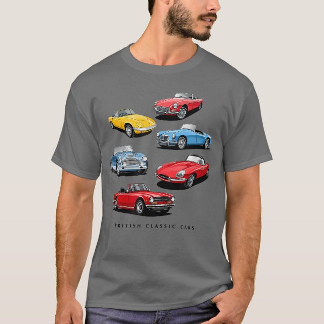 Brittisk Klassisk Sportbil Samling vintage T Shirt (Framsida)