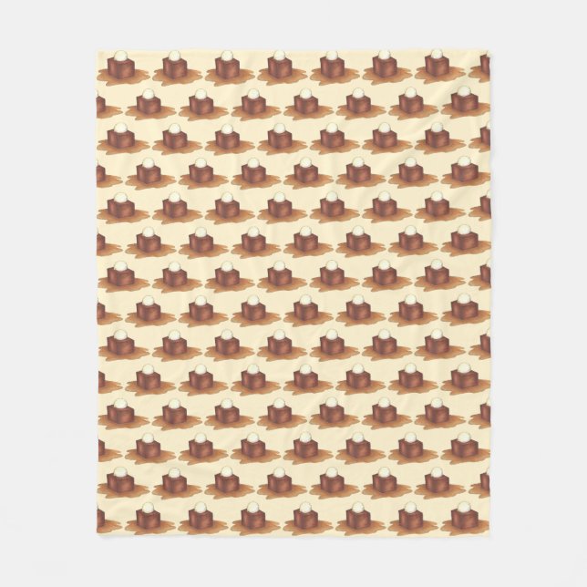 Brittisk klickig toffee Pudding English Dessert Fleecefilt (Framsidan)